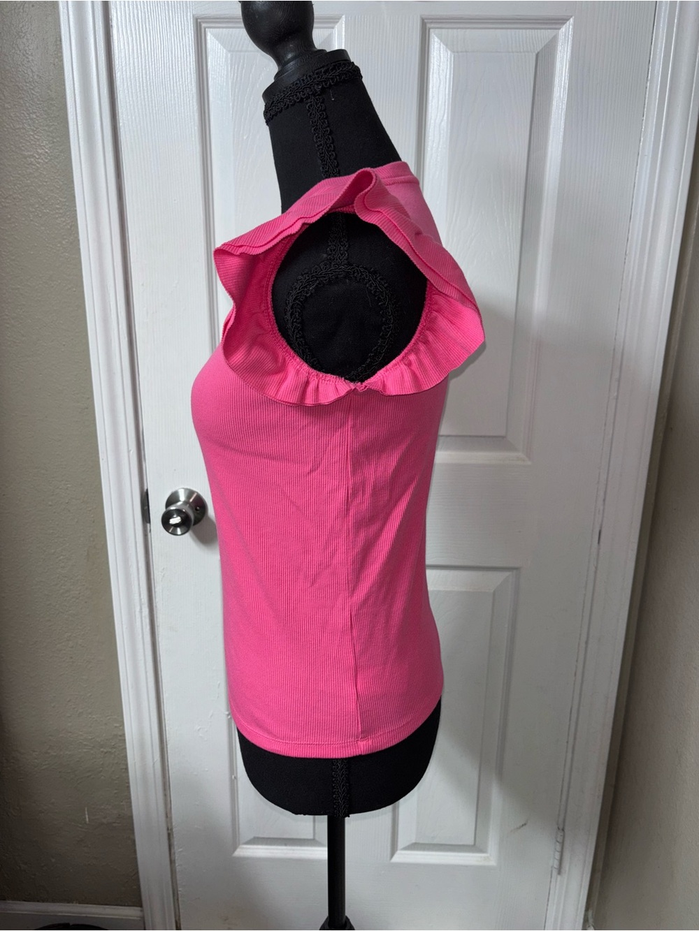 Bright Pink Ruffle Sleeve Top - Picture 3 of 6